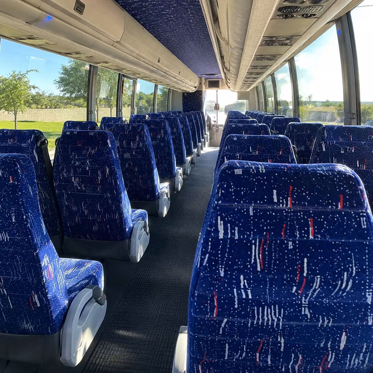56 passenger charter bus interior